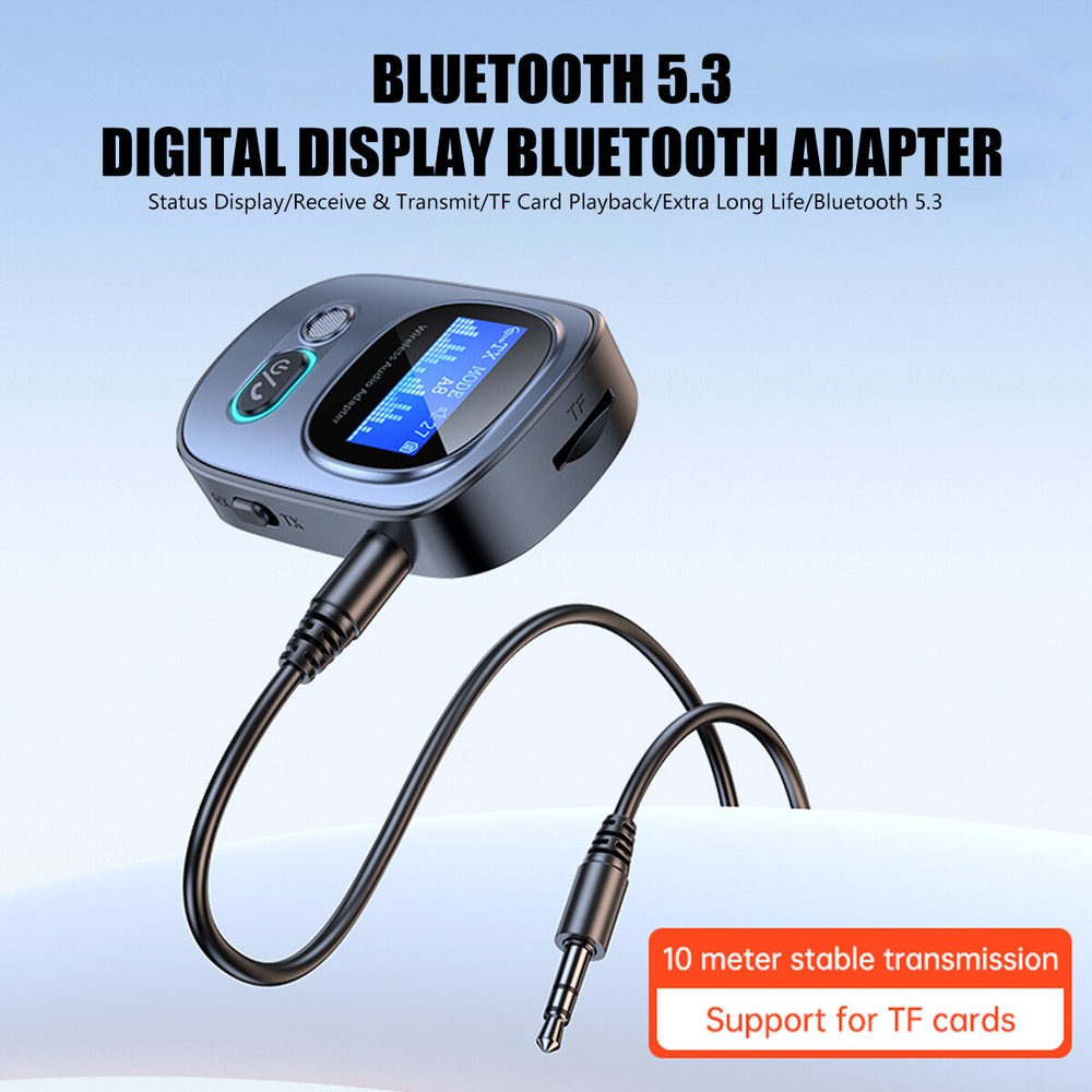 Portable Bluetooth 5.3 USB Wireless Transmitter Receiver Audio Adapter 3.5mm Aux