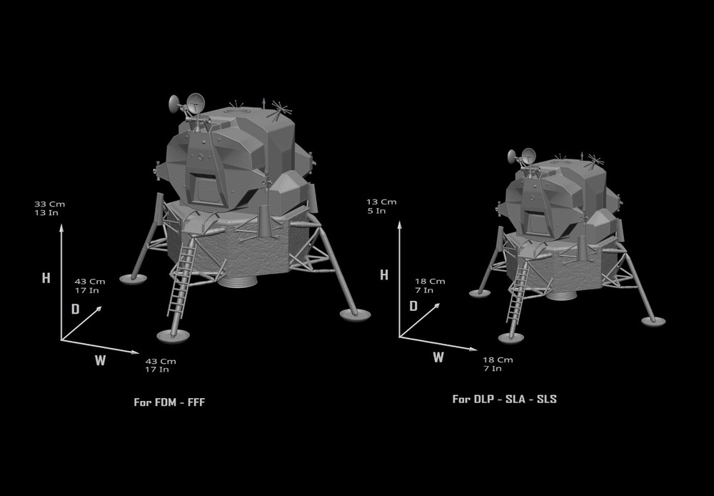 Lunar Module Apollo 11 - STL-OBJ FILES FOR 3D printers