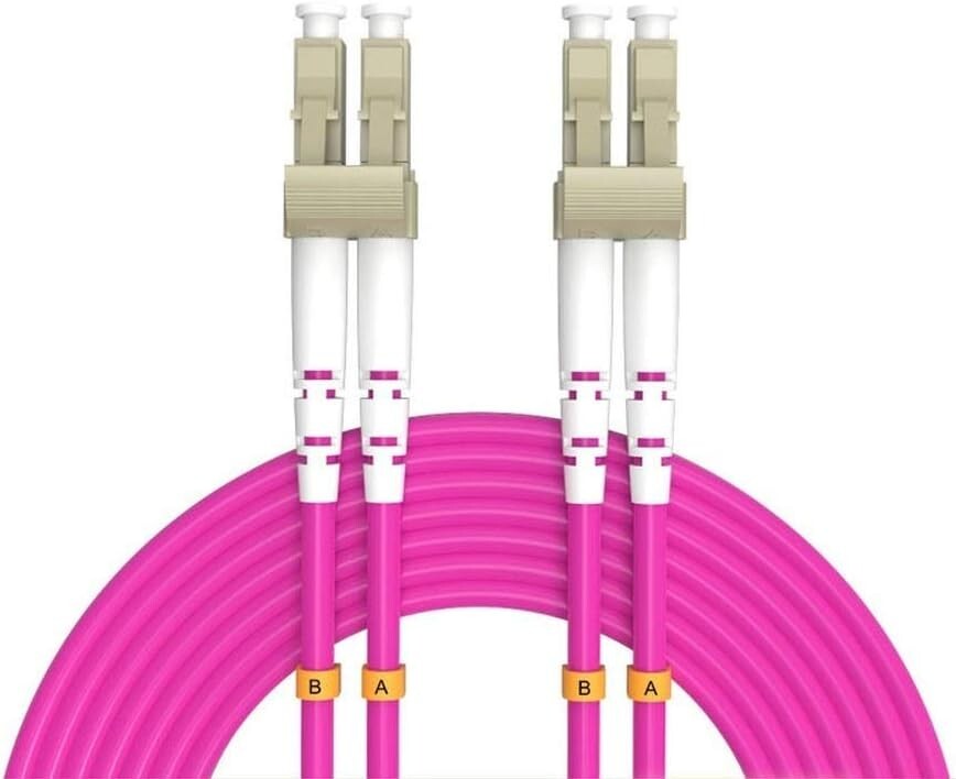 OM4 SC to SC Fiber Optic Patch Cable Multimode Duplex Pink 3.0M LSZH