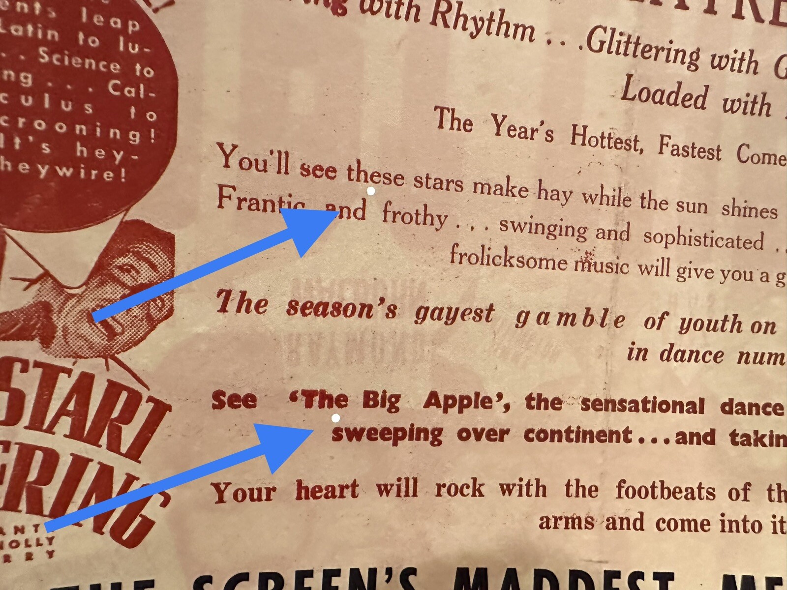 3 STOOGES MOE LARRY CURLY UNFOLDED HERALD START CHEERING 1937 THREE STOOGES