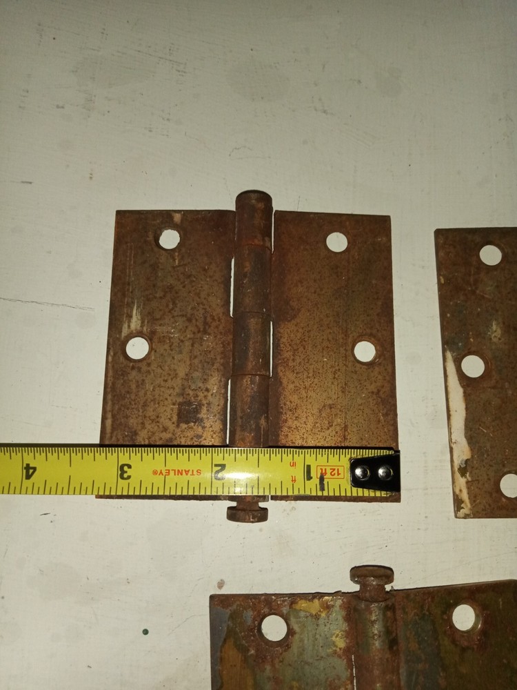 3 Vintage Door Hinges Brass