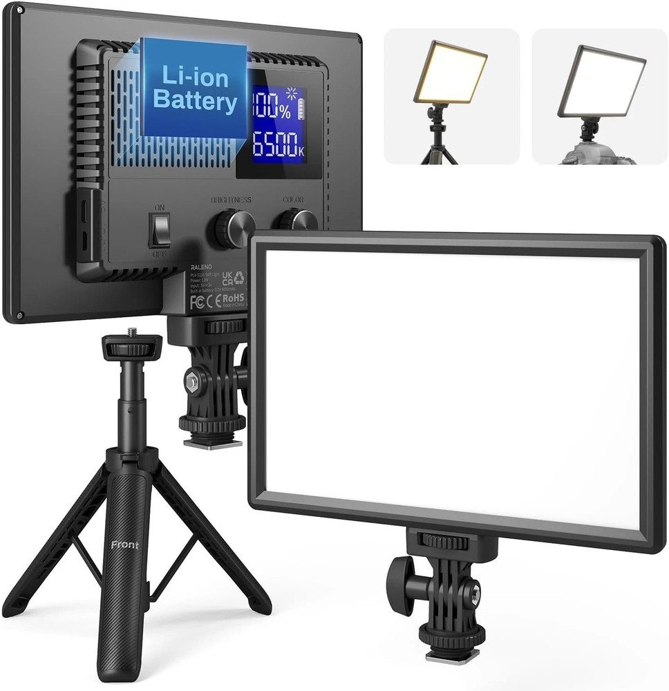 9" LED Video Light Panel, 2500K-6500K Camera Light for Video Conference Recor...