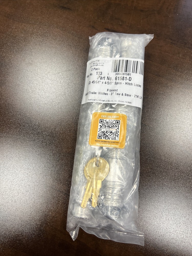 Infinite Security 2-pack 61581-D Hitch Locks