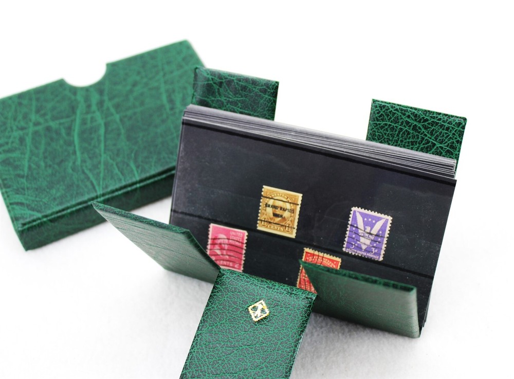 25 Black Stamp Submission Cards w 2 Strips & Display Holder | Archival Quality