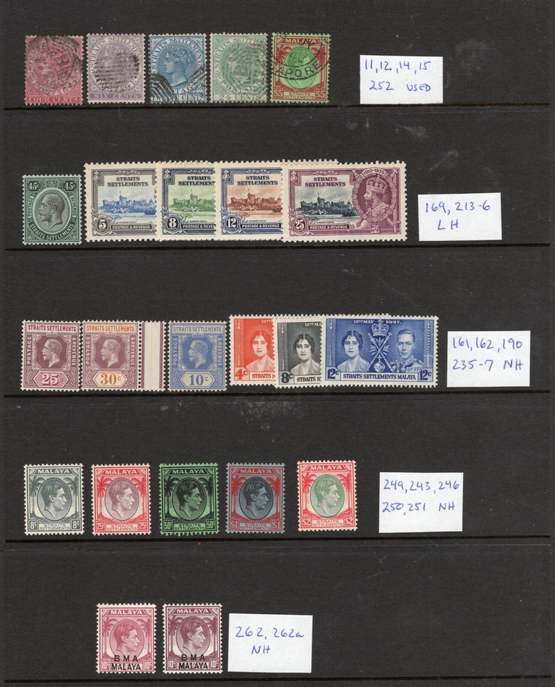 STRAITS SETTLEMENTS NICE OLD STAMP COLLECTION