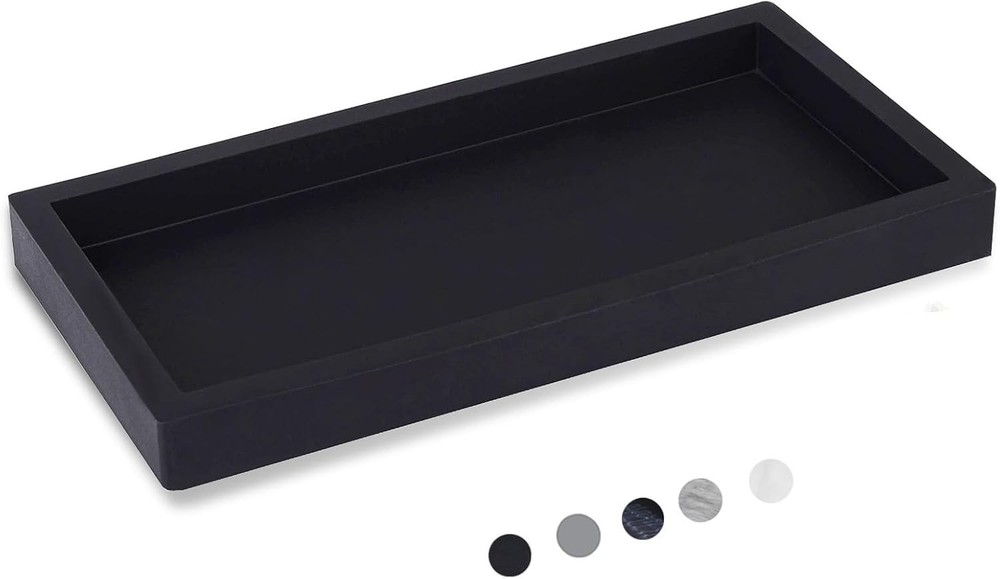 Small Silicone Bathroom Vanity Tray Rectangle Soap and Sponge Holder Kitchen Sin