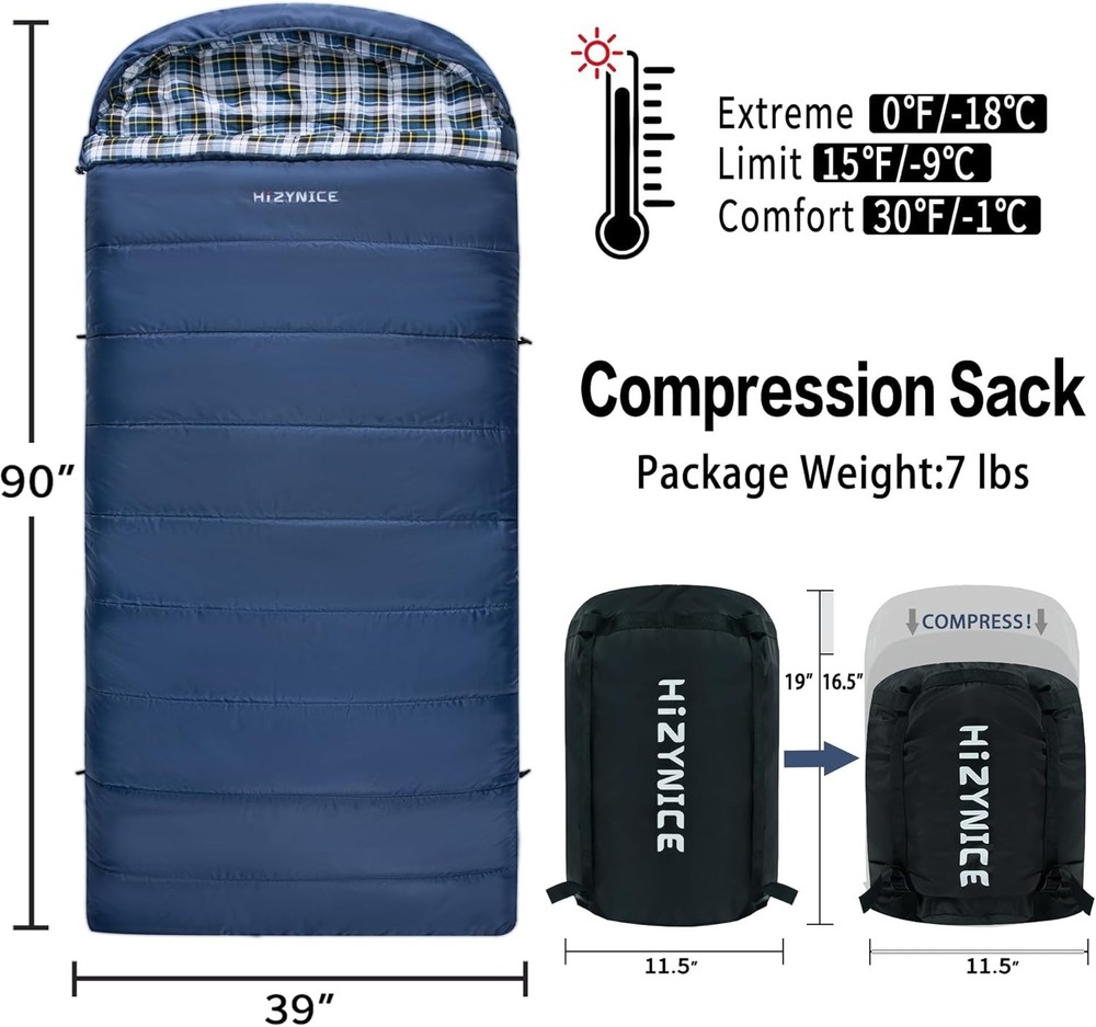 Versatile XXL Sleeping Bag with Compression Sack – Luxury Camping Experience
