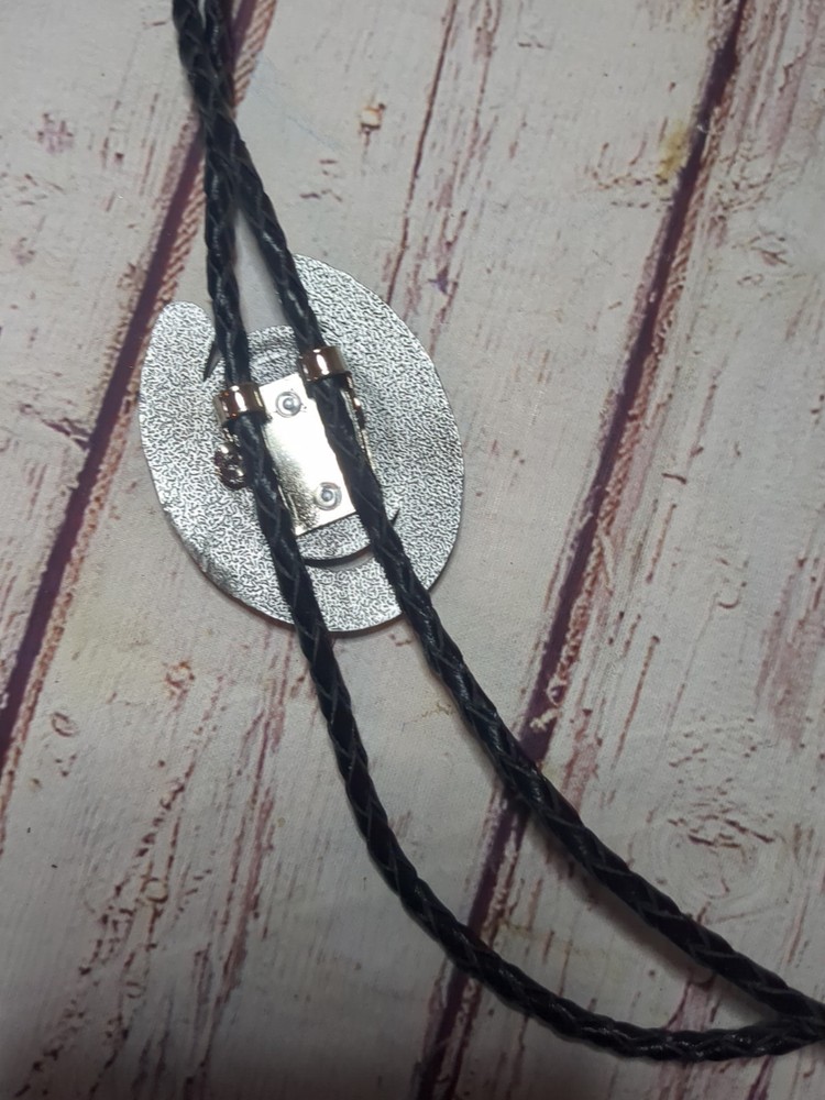 Silver Tone Horseshoe Bolo Tie Initial "S"