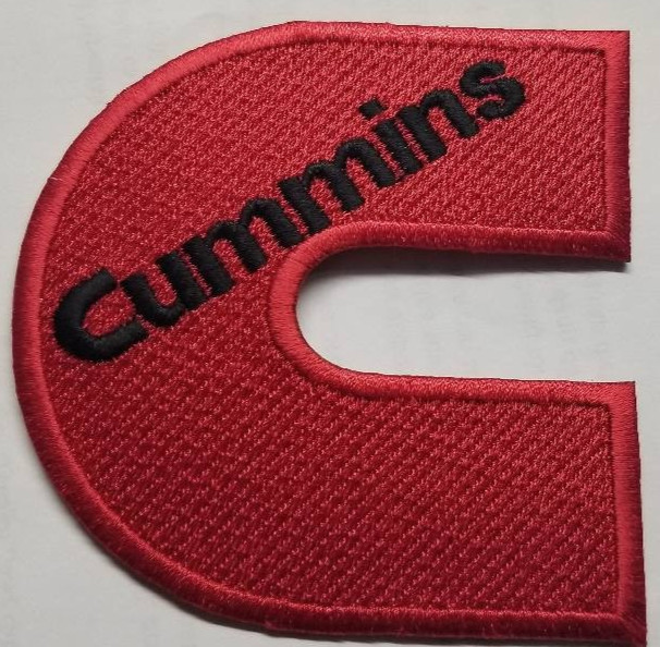 CUMMINS embroidered RED Patch approx. 3.5 x 3.5"