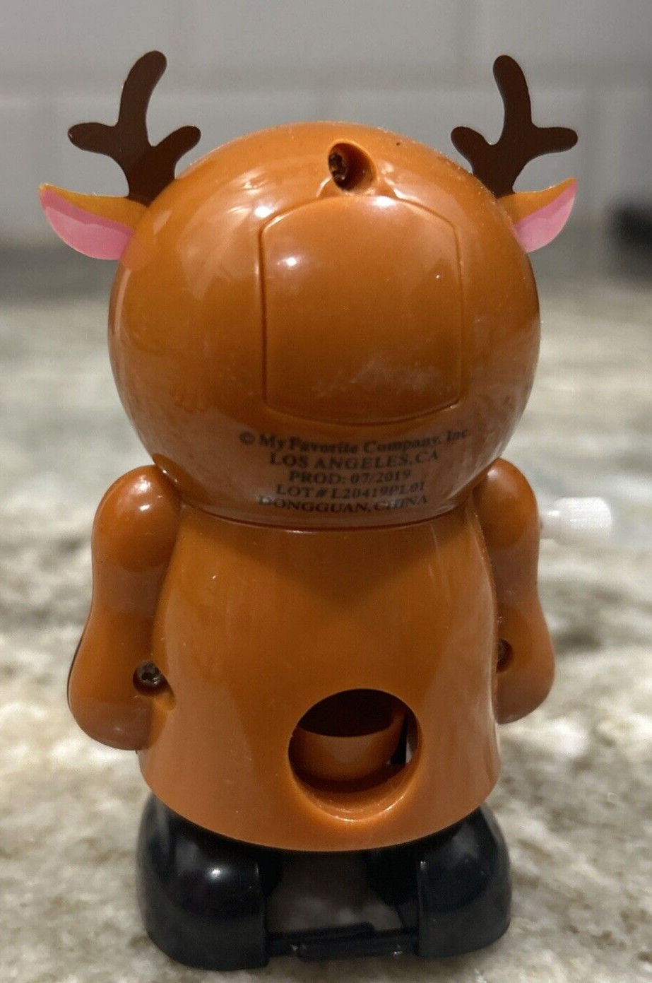 Vintage Holiday Wind Up Pooper Reindeer Walking 4" Tall