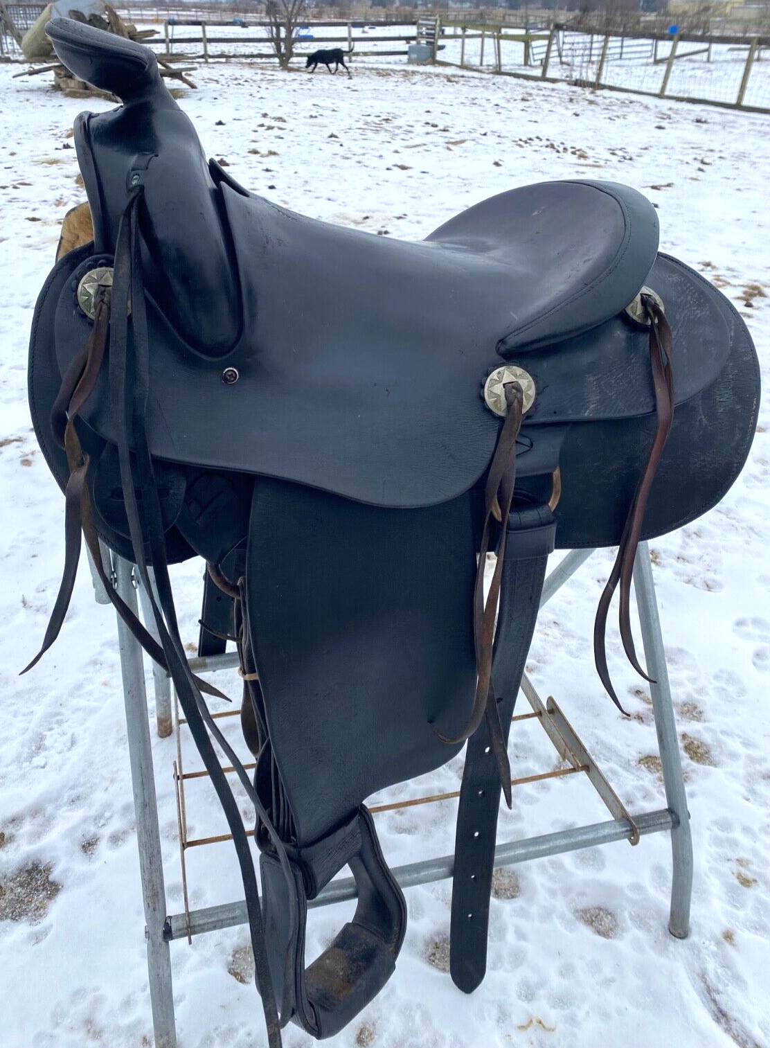 Antique/Vintage 15.5" Western Champion Walla Walla Roper slick seat saddle