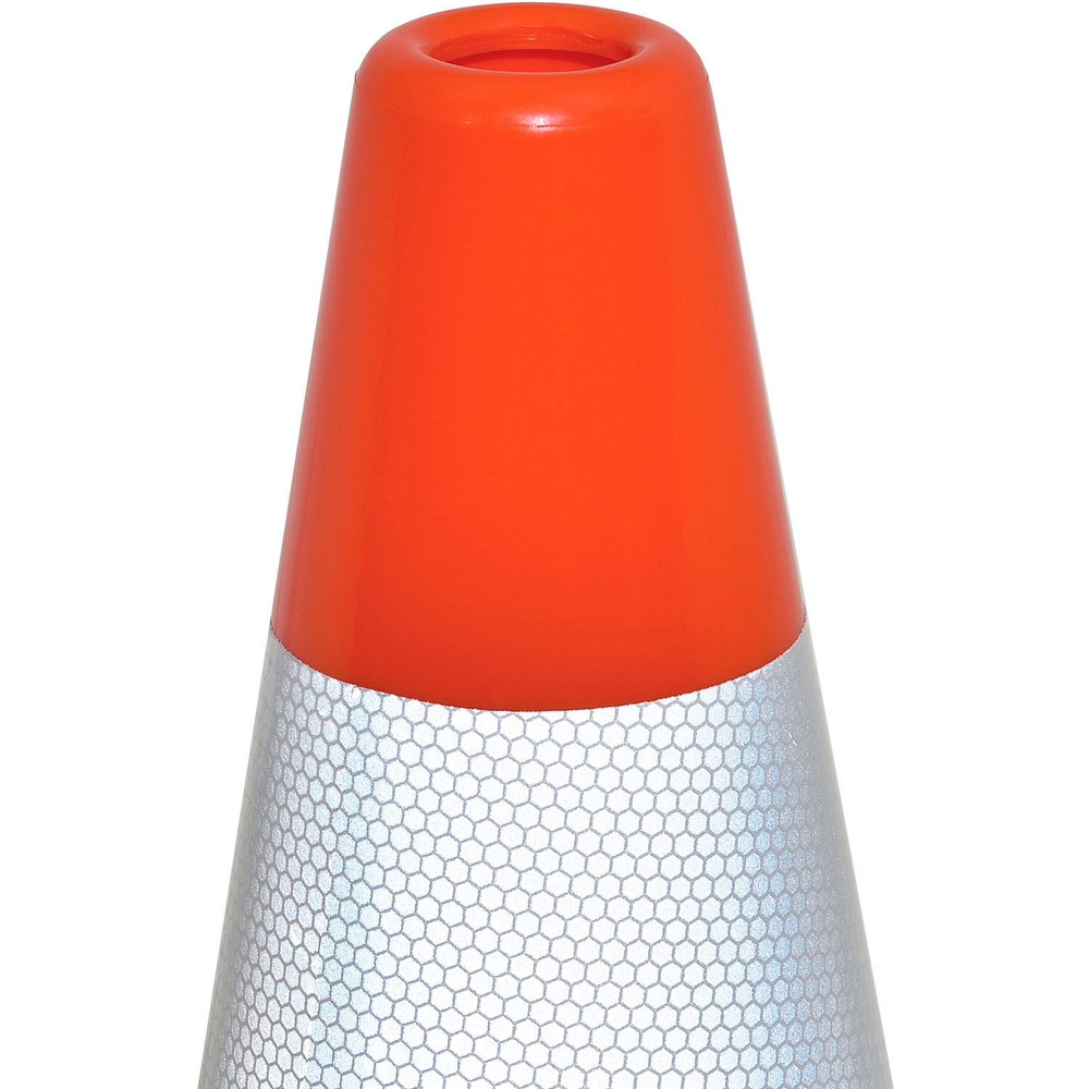 18" Reflective Traffic Cone Black Base 3 lbs