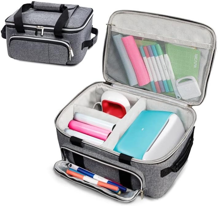 Gray Carrying Case for Cricut Joy - Includes Pockets for Accessories