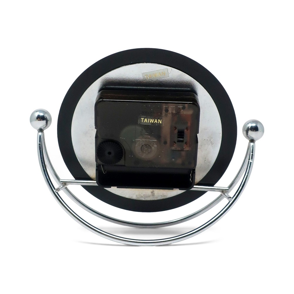 1980s Postmodern Chrome Rocking Desk Clock