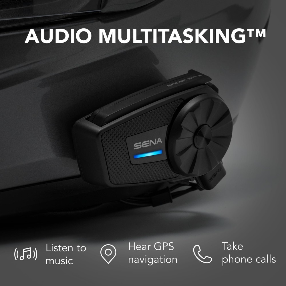 Motorcycle Communication System Mesh Bluetooth 5.2 Single Pack SPIDER-ST1-10