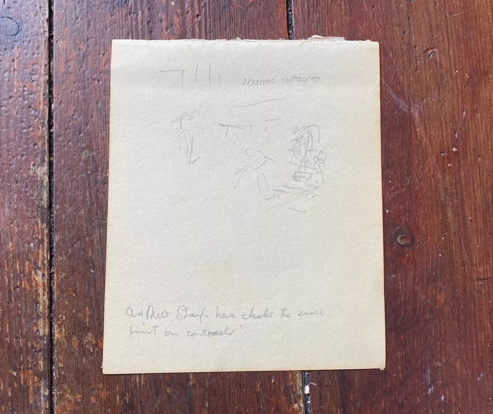 No Simpson, Negotiate Double Sided A.E Beard AE Beard Original Sketch Drawing