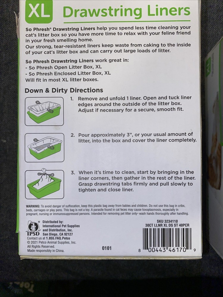 SoFresh XL Cat Litter Box Liners 2 Partial Boxes READ DESCRIPTION