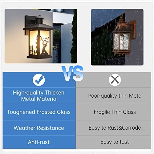 2 Pack Outdoor Wall Sconce, Waterproof Exterior Wall 2PACK No Motion Sensor