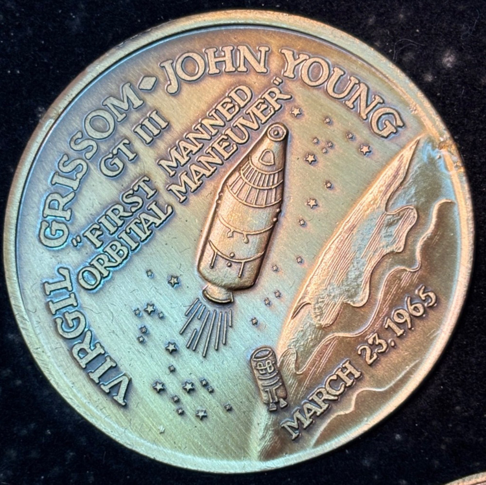 Space First 5 Coin Bronze Medallion Set in plastic case