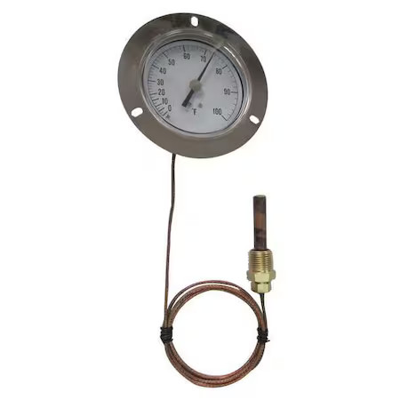 Analog Panel Mt Thermometer, 100 To 350F, 12U618