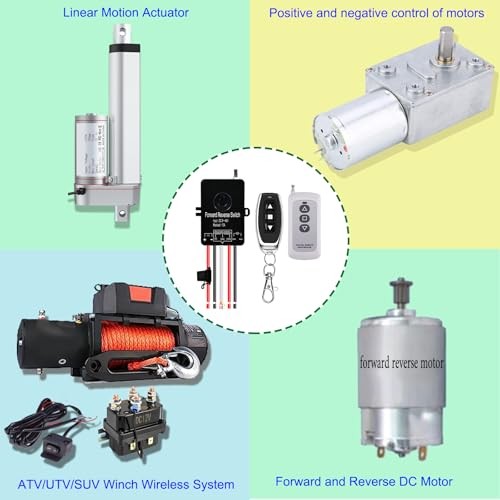 Waterproof Forward Reverse Remote Control Switch up to 168 FT,DC 5V to 48V