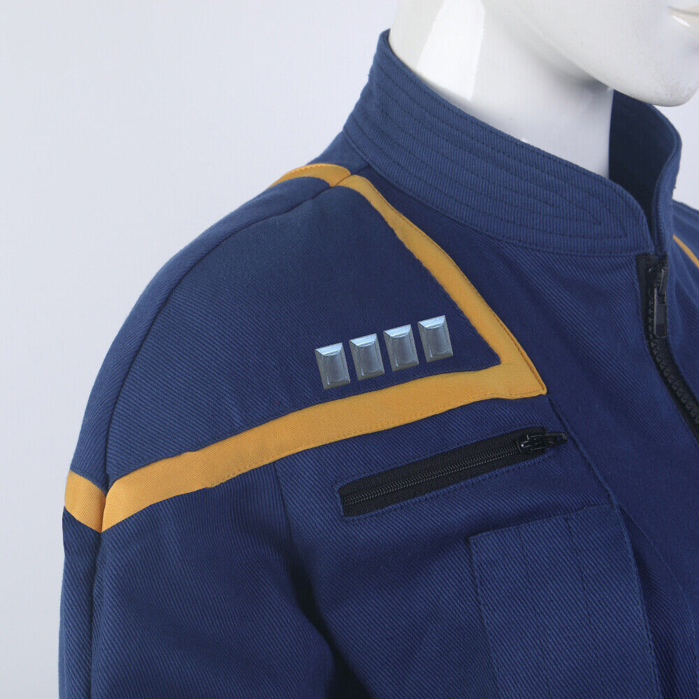 For Enterprise Duty Jumpsuits Starfleet Gold Red Blue Stripes Cosplay Uniforms