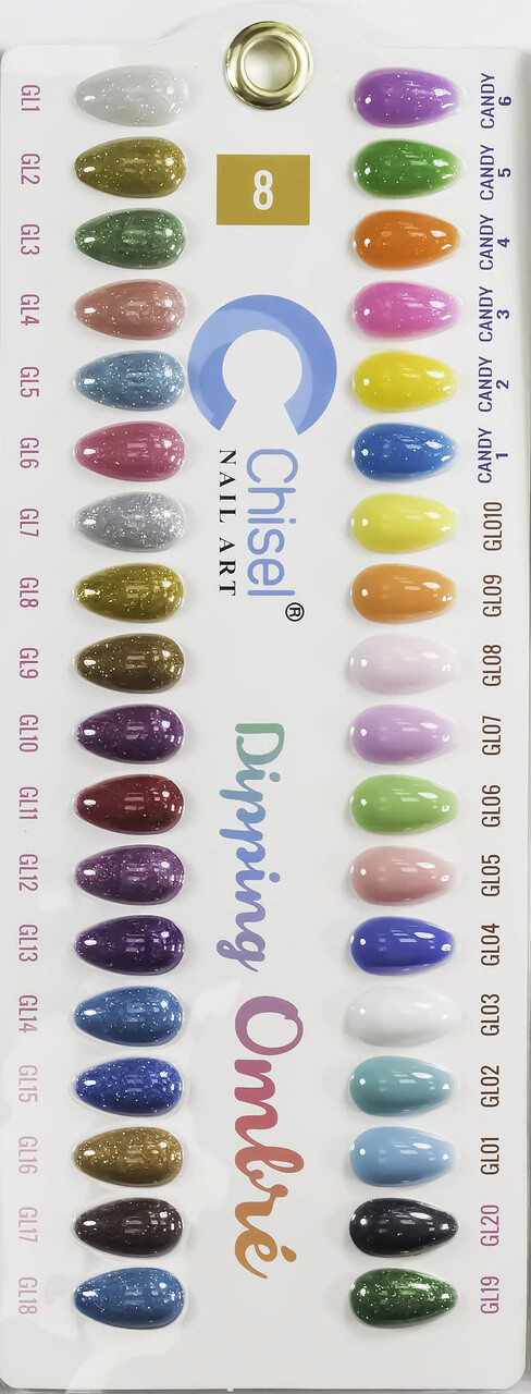 Chisel Nail Art 2 in 1 Acrylic & Dipping Powder 2 Oz - Glow 8