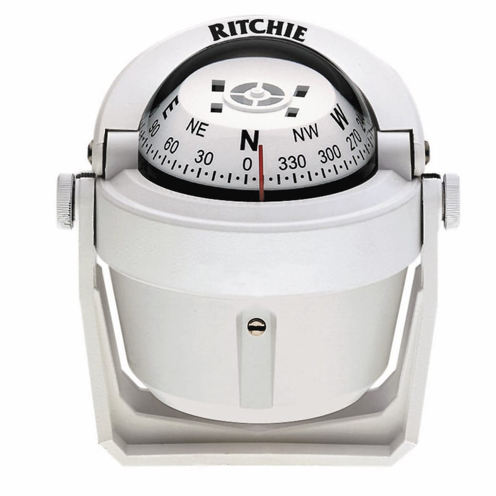 Pivot White Dial Bracket Mount Composite 12 Volt Green Light Compass