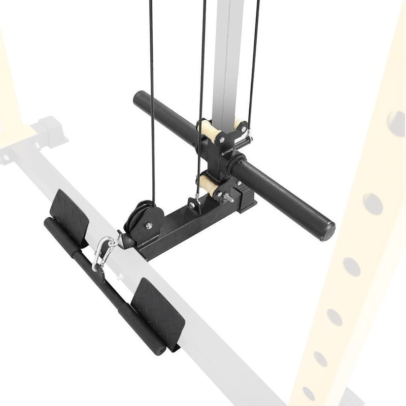 Multi-Function Adjustable Power Cage Squat Rack W/ Lat Pulldown Cable Crossover