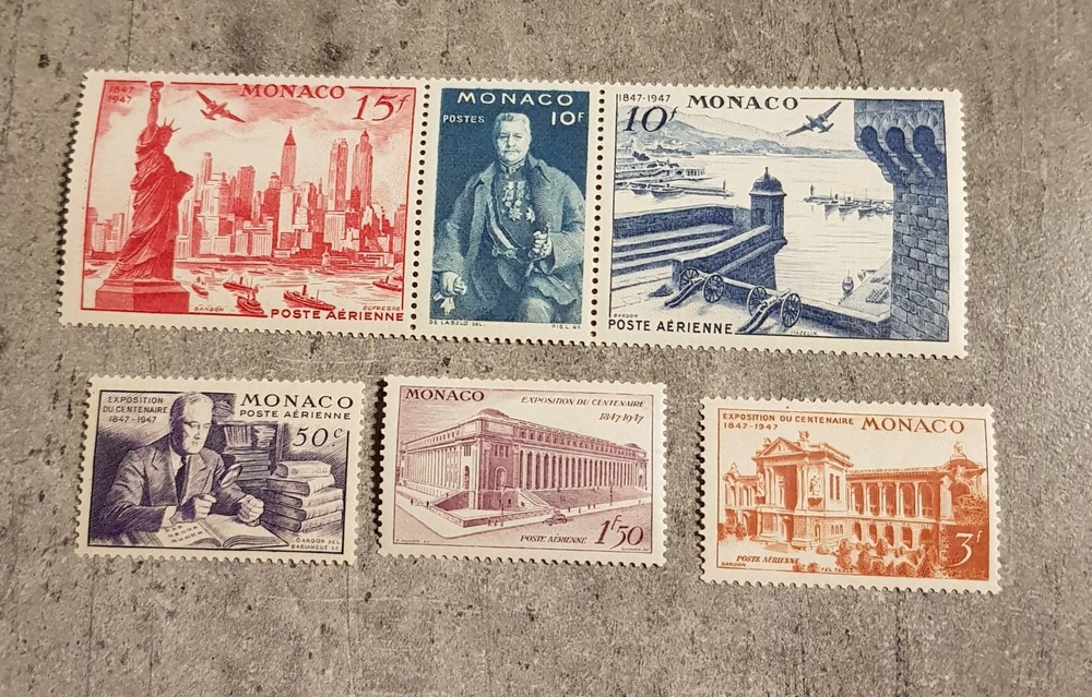 MONACO-POSTE AERIENNE-EXHIBITION-1947-SET MNH