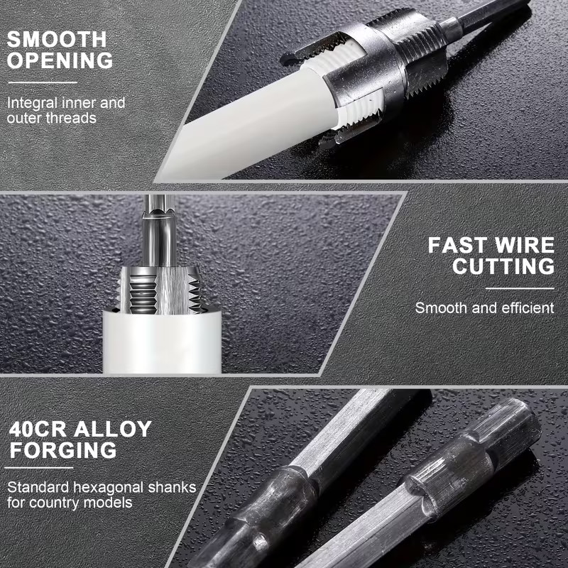 Integrated Internal & External Pipe Threading Tool Steel PVC Pipe Threader Kit