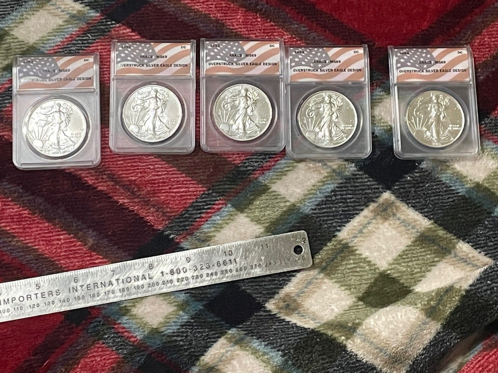 1993 Daniel Carr Overstruck Silver Eagle ANACS MS 69