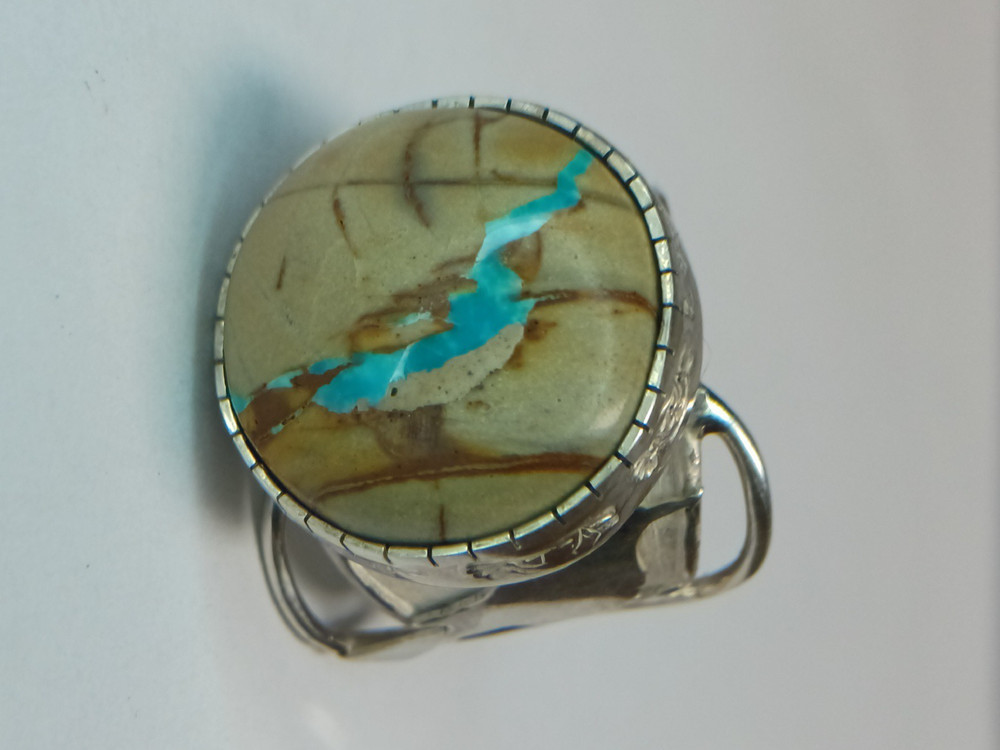 Augustus Caesar, Original work of art ring, Sterling Silver Turquoise Ring
