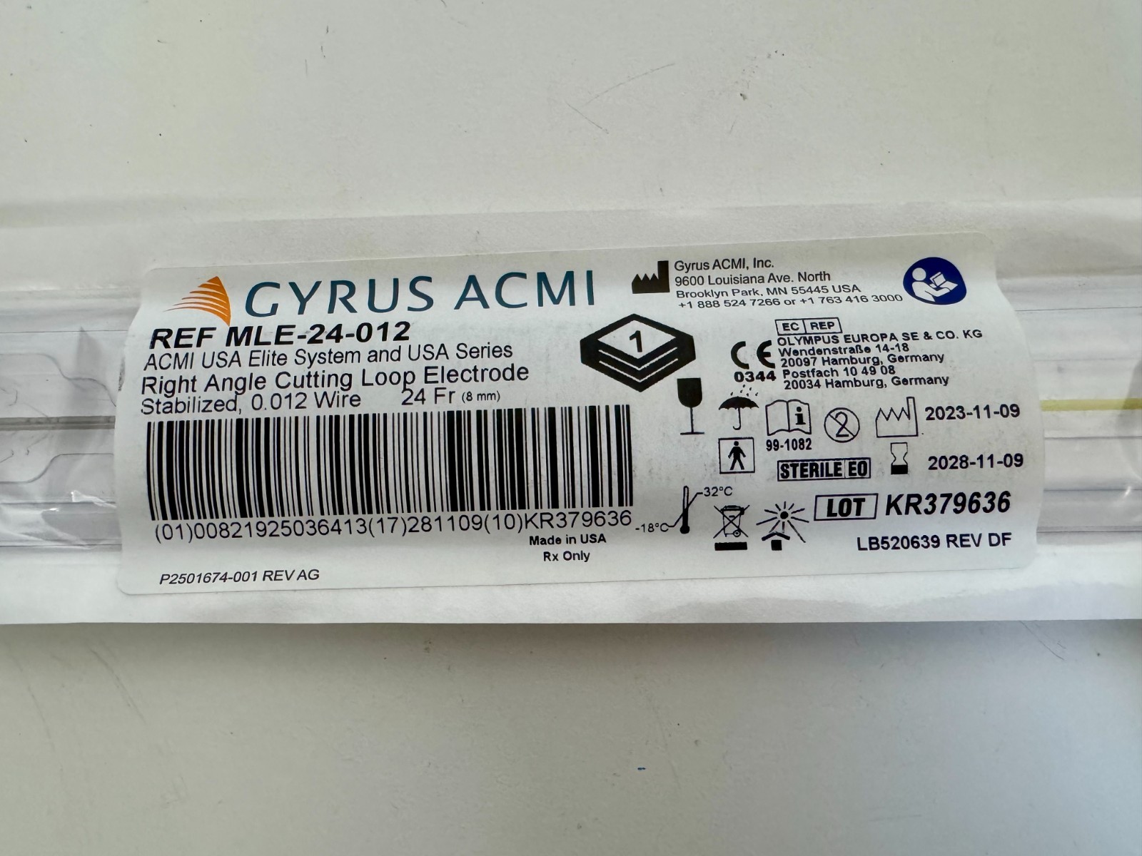 GRYUS ACMI MLE-24-012 Right Angle Cutting Loop Electrode 0.012 Wire 24FR