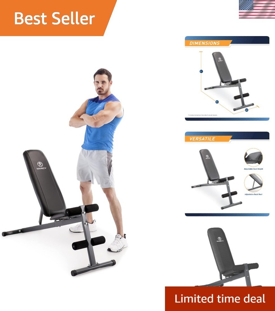 Versatile Exercise Utility Bench for Full-Body Workouts - Adjustable & Compact