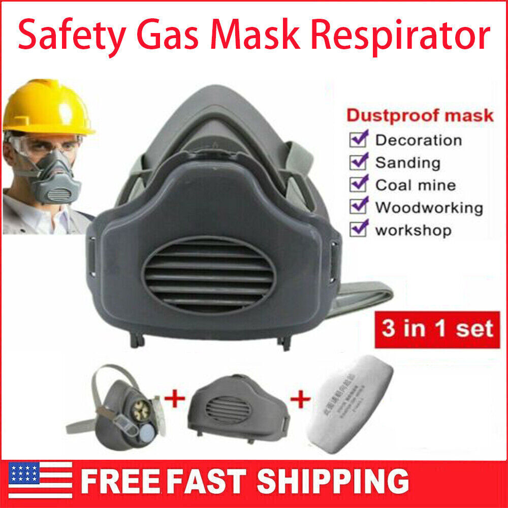 Silicone Half Face Gas Mask Paint Spray Chemical Respirator Reusable 95% Filter