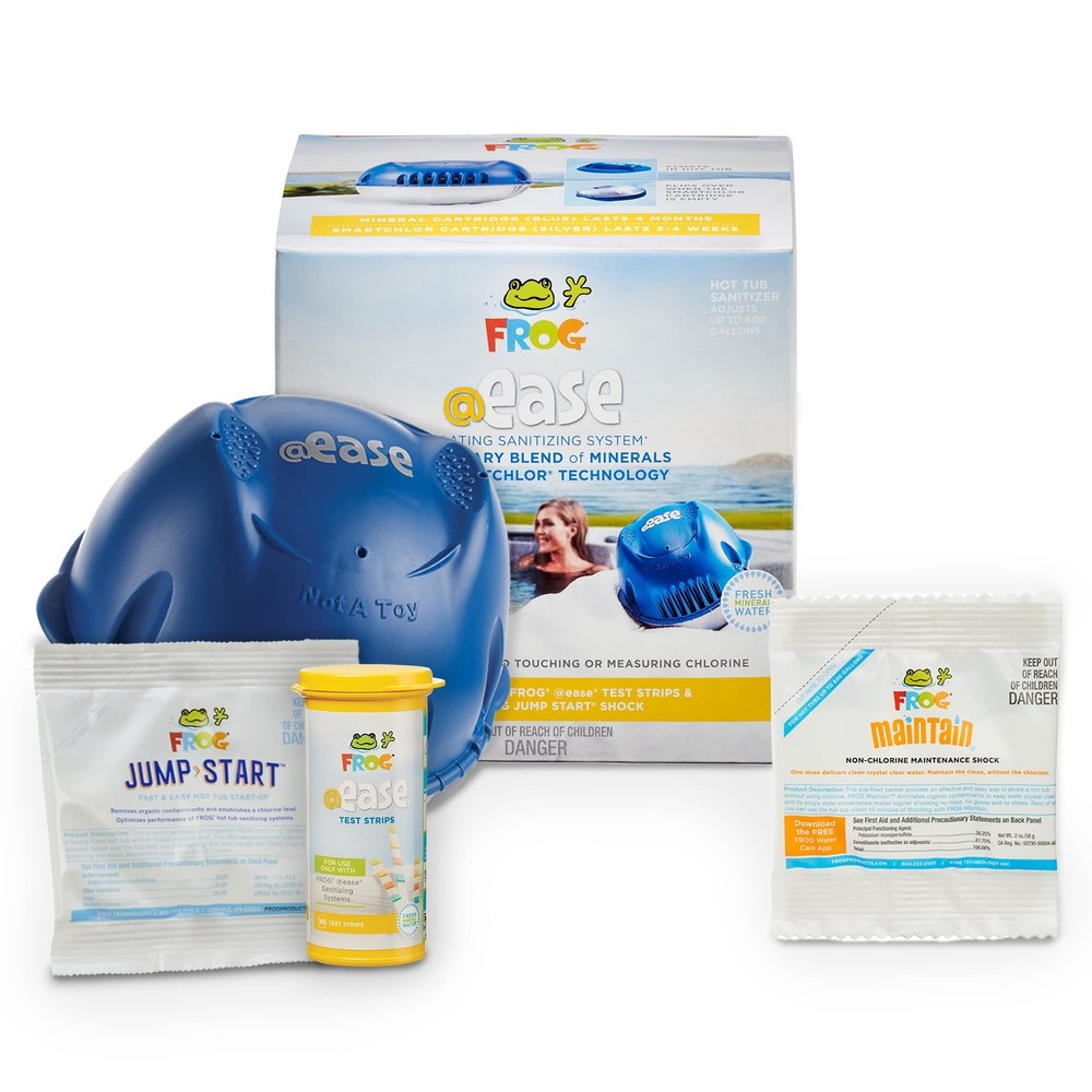 FROG @ease Floating Sanitizing System for Hot Tubs + 1 pack FROG Maintain Shock