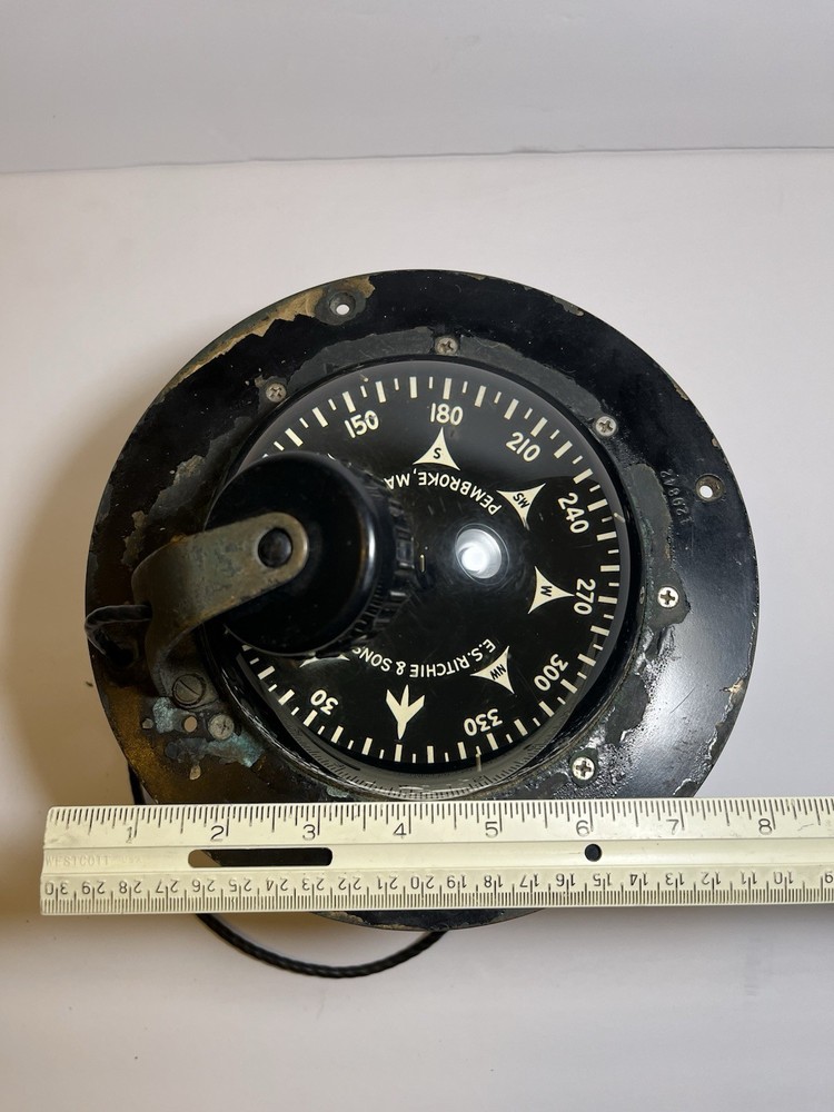 Vintage E.S. Ritchie & Sons Nautical Compass