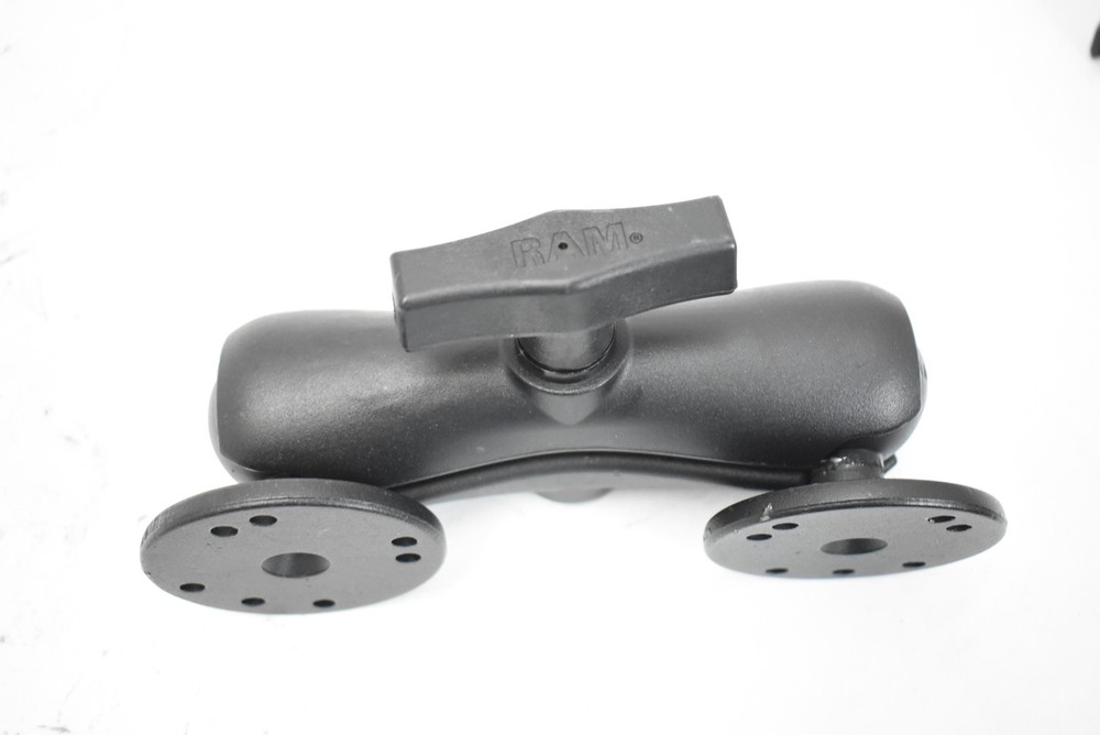 RAM Mount AN17018-1 Double Socket Arm with Round Base Kit Black Universal Mount