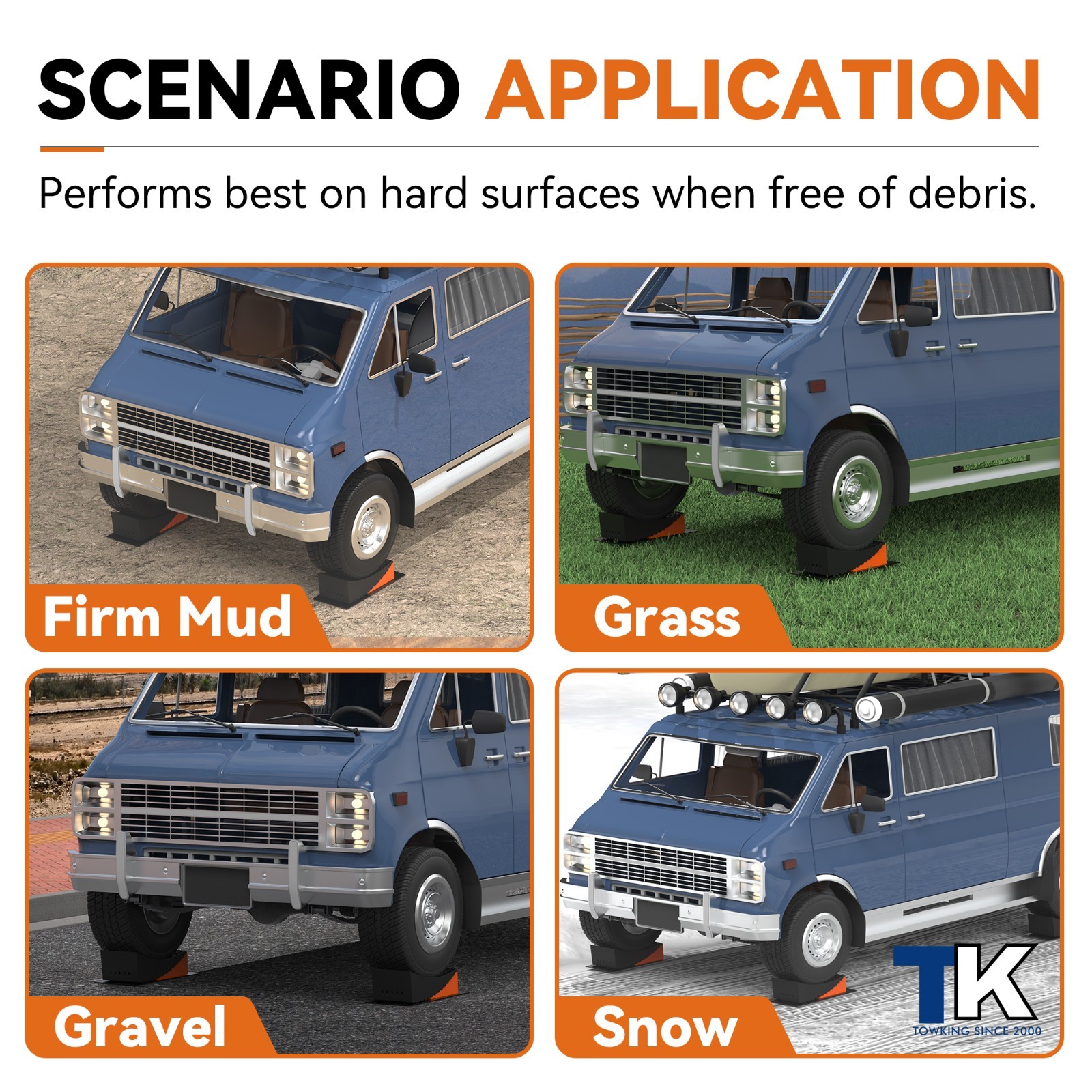 2PcsCamper Leveler System, 30,000 lbs RV Leveling Blocks W/Curved Design & Chock