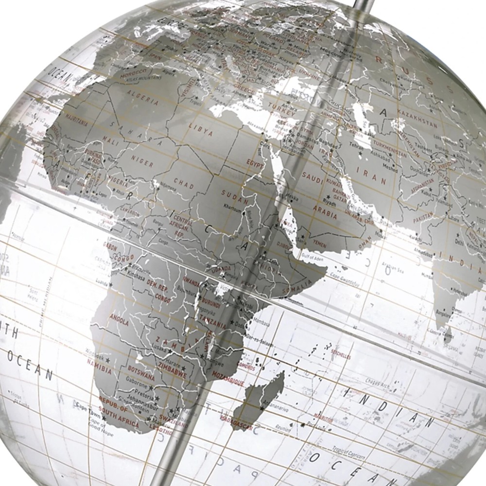 Silver Crystal Marquise Desktop World Globe