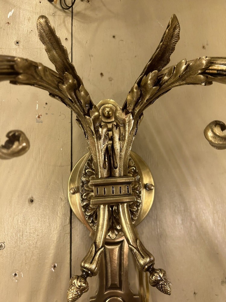 pair french bronze sconces