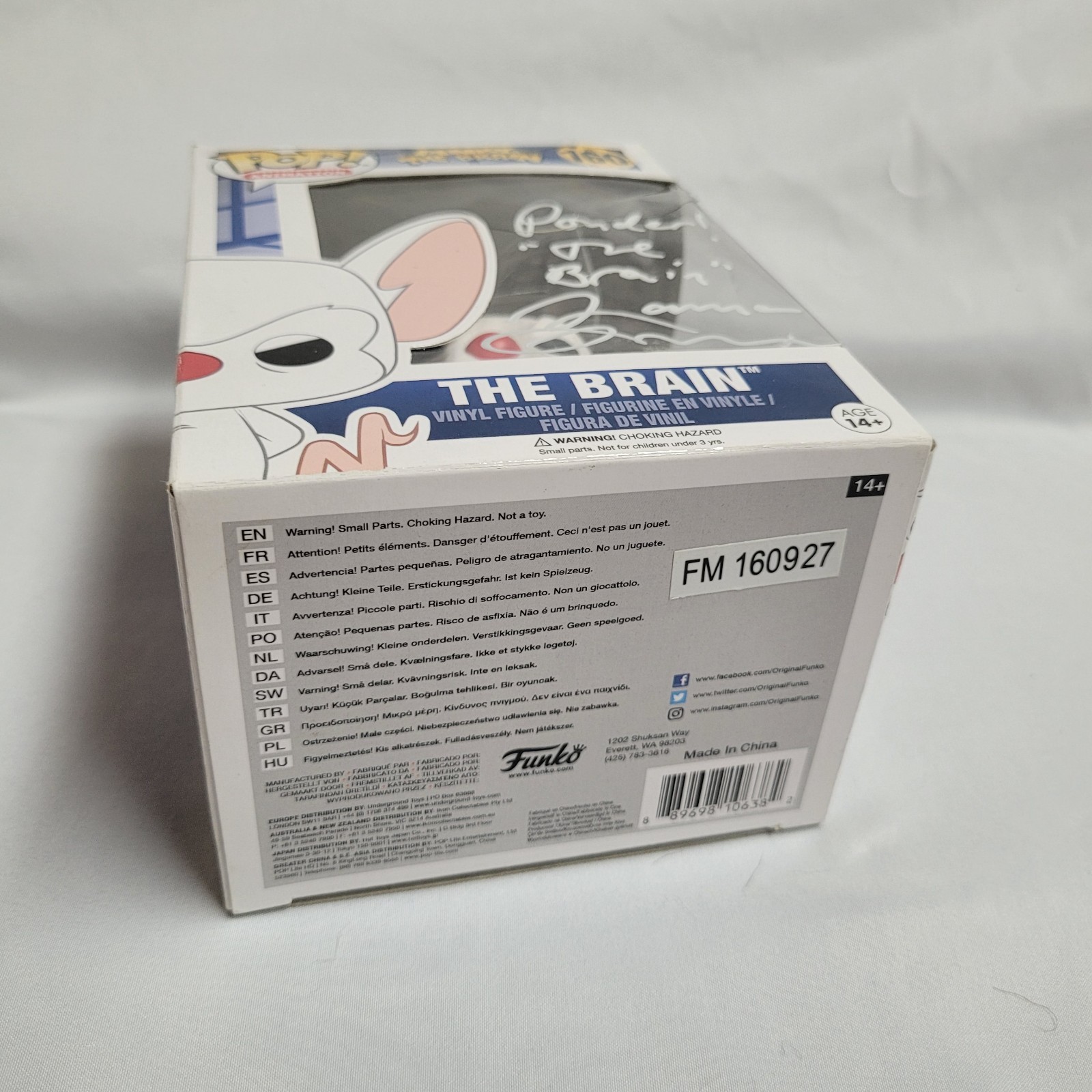 Maurice Lamarche Signed Pinky And The Brain Funko POP! #160 Vinyl Autograph