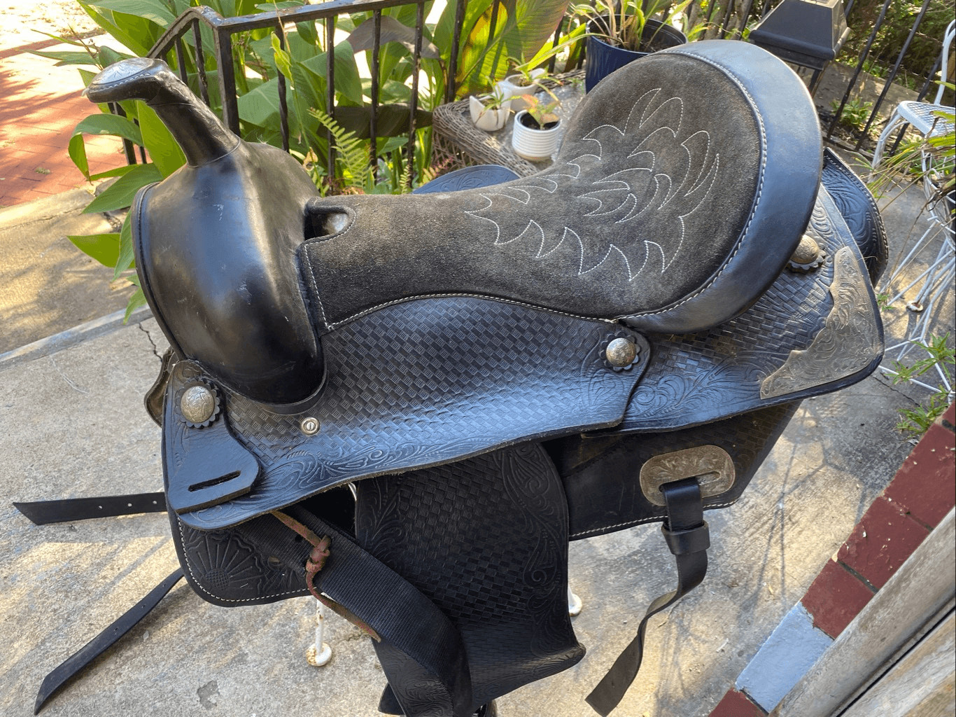 Vintage B Bar B Saddlery Western Horse 16” Saddle Black