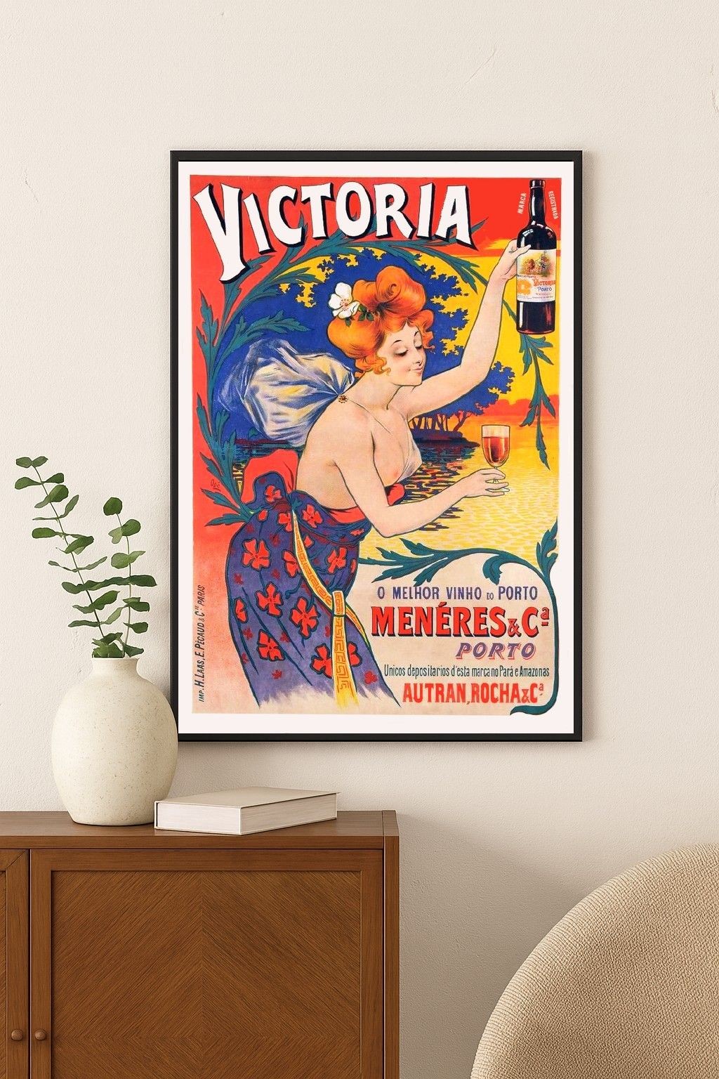 🍷 Victoria Porto Wine Vintage Poster - Art Nouveau 1890s Style 24x36” 🌟