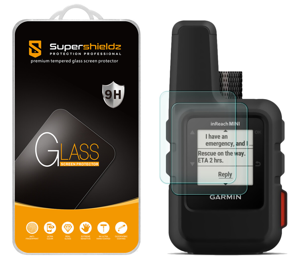 2X Supershieldz Tempered Glass Screen Protector for Garmin inReach Mini/ Mini 2