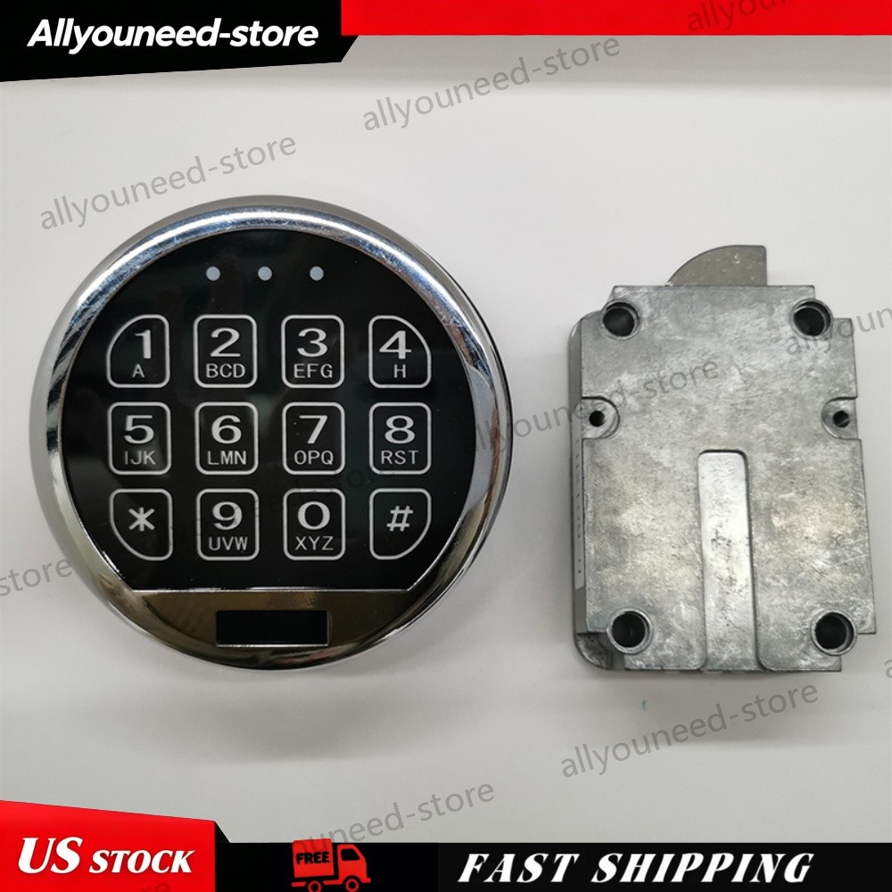 Gun Safe Lock Replacement LED Keypad Chrome With Swing Bolt Electronic Lock