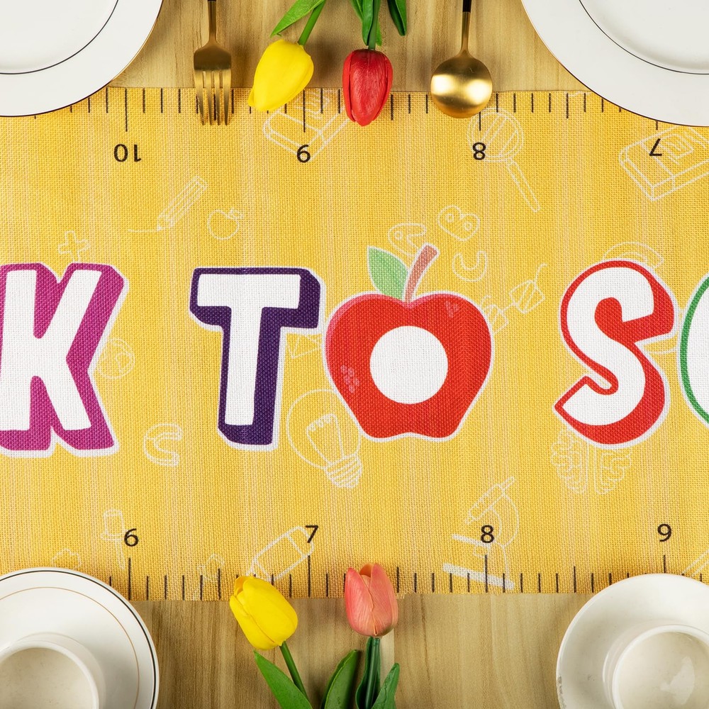 Back to School Table Runner Ruler Table Runner Back to School Decorations for...