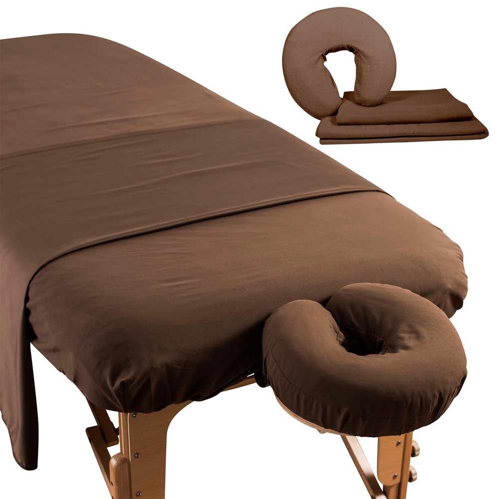 Premium Microfiber 3 Piece Massage Set by - Includes Massage Table Flat , Fit...