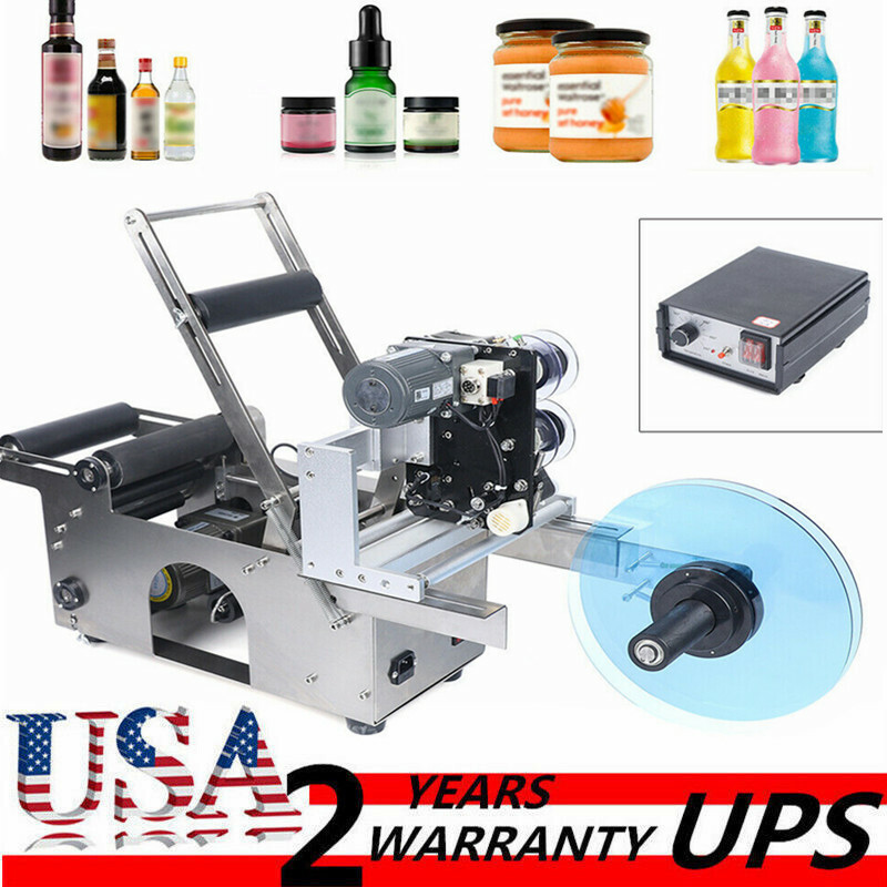Semi-automatic Round Bottle Labeling Machine Production Date Marking Machine